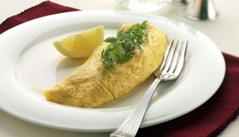 crab omelette with dill