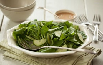 Watercress and Spinach Salad with Honey-Lemon Dressing