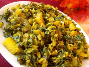 Turnip-Spinach Fry